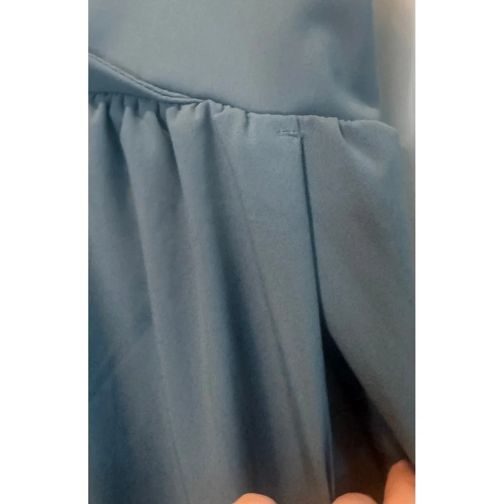 Halara Womens Teal Breezeful Crossover High Waist Crop Wide Leg Pants Large